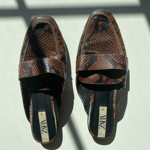 Zara Snake print mules